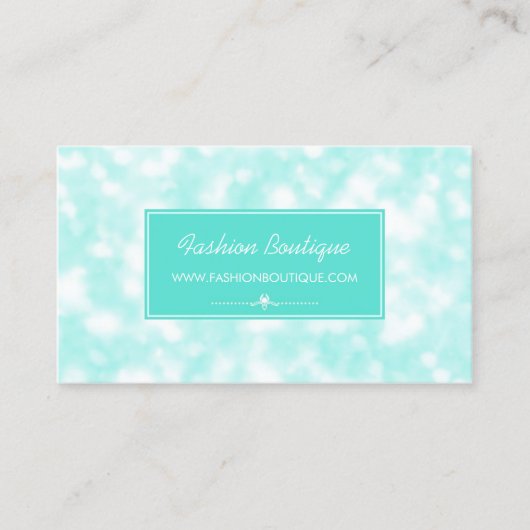 Chic Fashion Boutique Elegant Mint Bokeh Visitenkarte (Vorderseite)