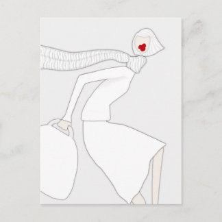 Chic Fashion Coloring Art Postcard Miss Wendy Postkarte