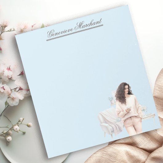 Chic Fashion Girl Personalisiert Vignette Notizblock