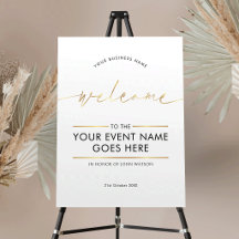 Chic Faux Gold Firmenparty Event Willkommensschild