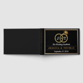 Chic Faux Gold Foil Monogram Wedding Rings Gästebuch (Voll)