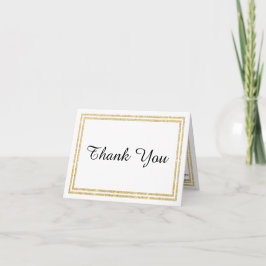 Chic Faux Gold Glittered Trim - Thank You Card Dankeskarte