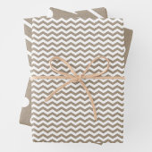 Chic Faux Kraft Paper w/ Fun White Multi-Patterns Geschenkpapier Set