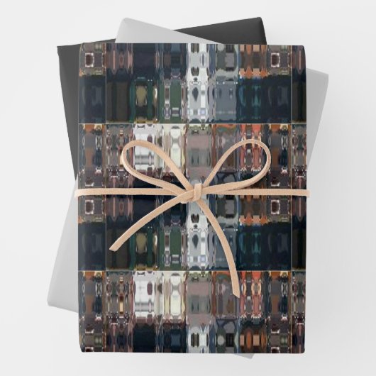 Chic Faux Mosaic Gray Terracotta Design Geschenkpapier Set (Beispiel)