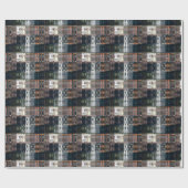 Chic Faux Mosaic Gray Terracotta Design set 2 Geschenkpapier (Flach)