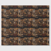 Chic-Faux-Mosaik-Grau-Terrakotta-Design Geschenkpapier (Flach)