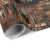 Chic-Faux-Mosaik-Grau-Terrakotta-Design Geschenkpapier (Rolleneckpunkt)