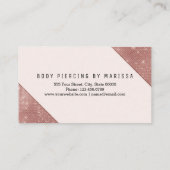 Chic Faux Rose Gold Glitter Sequins Body Piercing Visitenkarte (Rückseite)