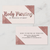 Chic Faux Rose Gold Glitter Sequins Body Piercing Visitenkarte (Vorne/Hinten)