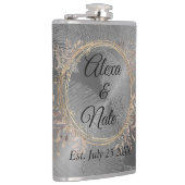 Chic Feathers Floral Wreath Wedding Flachmann (Rechts)