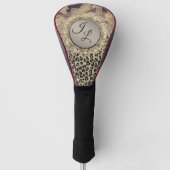 Chic Feathers mit Leopard Print Monogram Golf Headcover (Vorderseite)