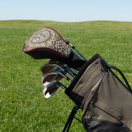 Chic Feathers mit Leopard Print Monogram Golf Headcover (In SItu)