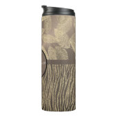 Chic Feathers mit Zebra Print Monogram Thermosbecher (Nach rechts gedreht)