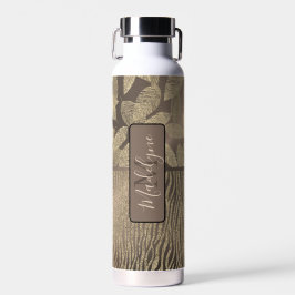 Chic Feathers mit Zebra Print Monogram Water Trinkflasche