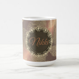 Chic Feathers on Gold Rose Personalisiert Verwandlungstasse