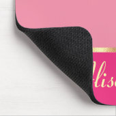 Chic feminin moderne pinkfarbene Goldbezeichnung Mousepad (Ecke)
