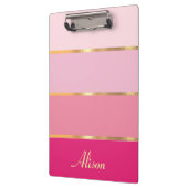 Chic feminin rosa Goldname Klemmbrett (Links)