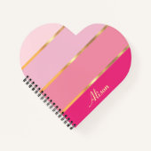 Chic feminin rosa Goldname Notizblock (Vorderseite)