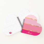 Chic feminin rosa Goldname Notizblock (Innenseite)