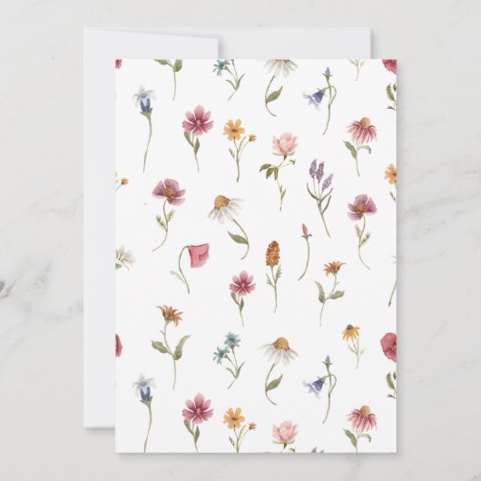 Chic Feminine Wildblume Brautparty Einladung (Rückseite)