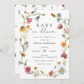 Chic Feminine Wildblume Brautparty Einladung (Vorne/Hinten)