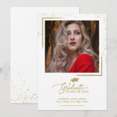 Chic Festive Abschluss Ankündigung Gold Glitzer (Vorne/Hinten)