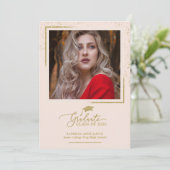 Chic Festive Abschluss Ankündigung Gold Glitzer (Stehend Vorderseite)