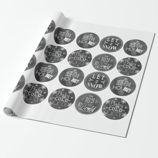 Chic Festive Chalkboard Design Geschenkpapier (Ungerollt)