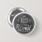 Chic Festive Chalkboard Joy to World Button (Vorne & Hinten)