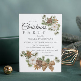 Chic Festive Cotton Pine Firmenweihnachtsfest Part Einladung