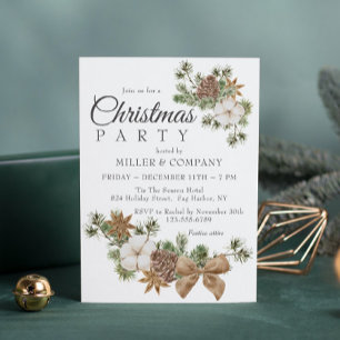 Chic Festive Cotton Pine Firmenweihnachtsfest Part Einladung