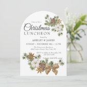 Chic Festive Cotton Pine Firmenweihnachtsfest Part Einladung (Stehend Vorderseite)