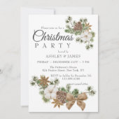 Chic Festive Cotton Pine Weihnachtsfest Party Einladung (Vorderseite)