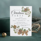 Chic Festive Cotton Pine Weihnachtsfest Party Einladung