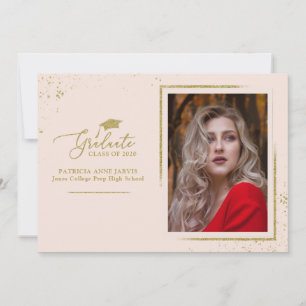 Chic Festive Grad Ankündigung Gold Glitzer Foto