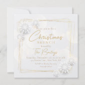 Chic Festive Holiday Snowflakes Weihnachts Brunch Einladung (Vorderseite)