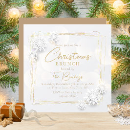Chic Festive Holiday Snowflakes Weihnachts Brunch Einladung