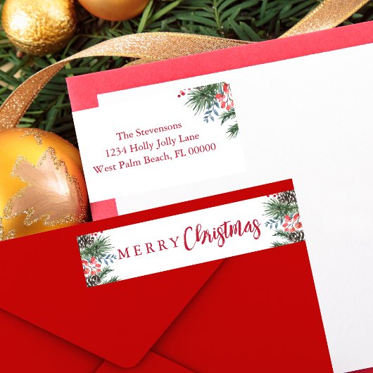 Chic Festive Holly Berries Frohe Weihnachten