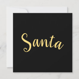Chic Festive Modern Santa Script schwarz Hintergru Feiertagskarte