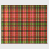 Chic Festive Red and Green Kariert Christmas Patte Geschenkpapier (Flach)