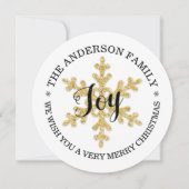 Chic Festive Snowflake Feiertagskarte (Vorderseite)