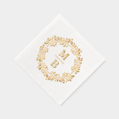 Chic Festive Sophisticous Botanical Kranz Servietten Mit Folie (Rechts)