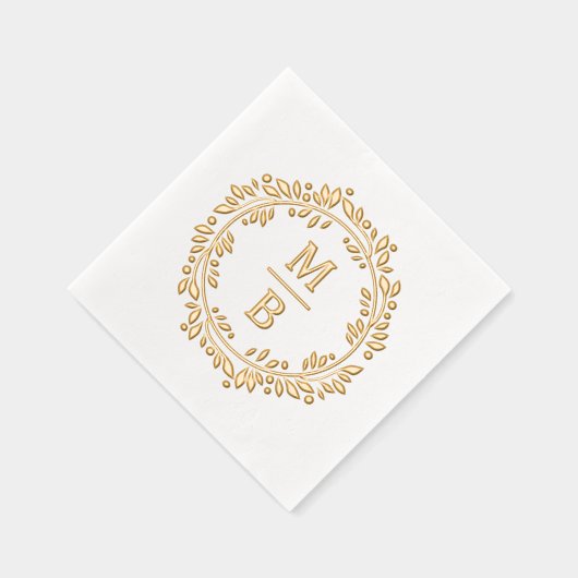 Chic Festive Sophisticous Botanical Kranz Servietten Mit Folie (Rechts)