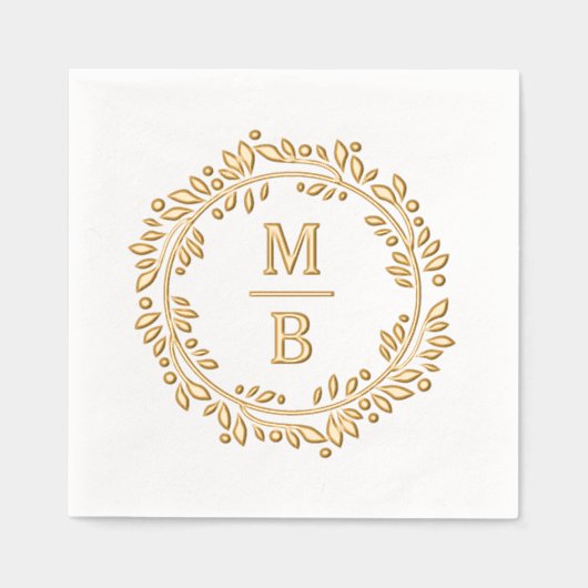 Chic Festive Sophisticous Botanical Kranz Servietten Mit Folie (Vorderseite)