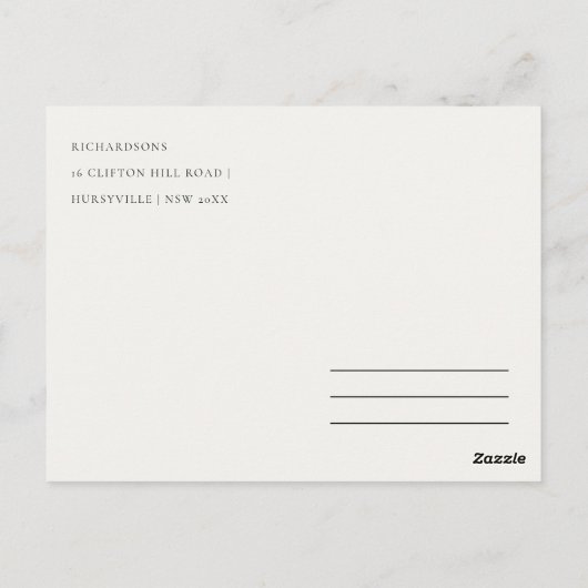 Chic Festive Winter Front Door We have Moved Postkarte (Rückseite)