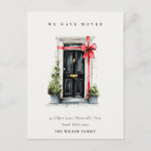 Chic Festive Winter Front Door We have Moved  Postkarte (Vorderseite)
