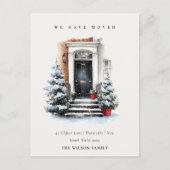 Chic Festive Winter Front Door We have Moved Postkarte (Vorderseite)