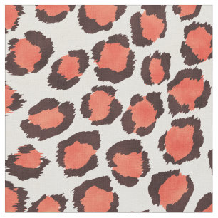 Chic fett Coral Cheetah Printmuster Stoff
