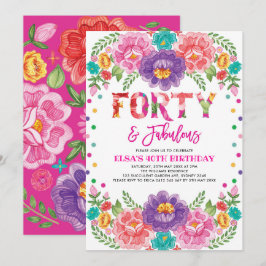Chic Fiesta 40 und fabelhafte Frau 40. Geburtstag Einladung