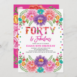 Chic Fiesta 40 und fabelhafte Frau 40. Geburtstag Einladung